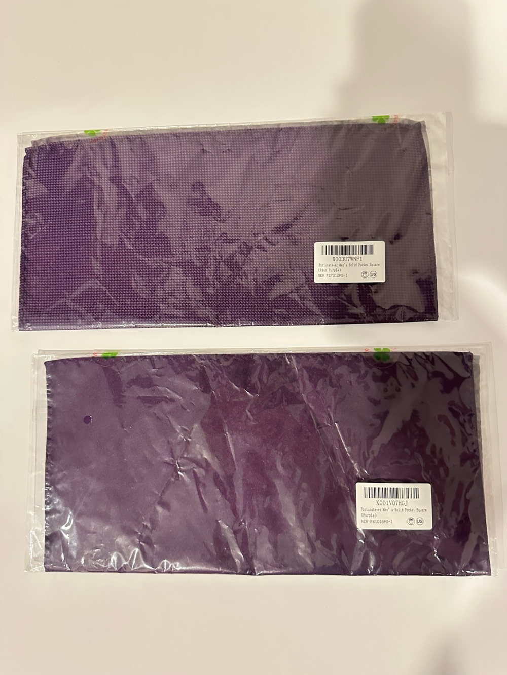 Fortunatever Men’s Pocket Squares Set of 2 Purple Plum & Solid Purple New